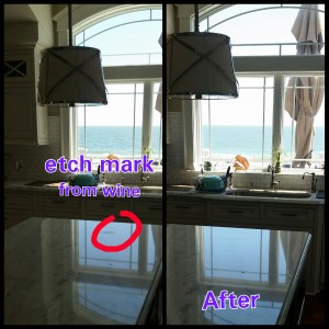 Marble Counter Etch Dulled Finish